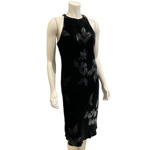 NEW Jones New York Floral Black Velvet Burnout Cocktail Dress